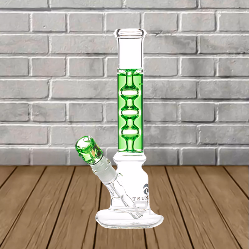 Tsunami-11-Glass-Three-Rings-Freezable-Glycernine-Water-Pipe-Green