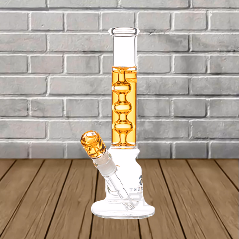 Tsunami-11-Glass-Three-Rings-Freezable-Glycernine-Water-Pipe-Orange